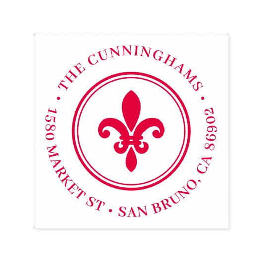 Fleur De Lis | VINTAGE RÜCKSENDEADRESSE Permastempel (Design)