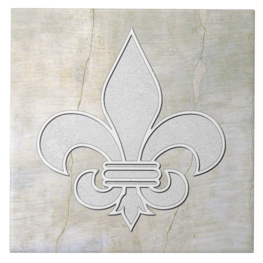 Fleur-de-lis Vintager Plaster Look  Fliese (Vorderseite)