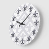 Fleur-de-Lis Wall Clock (silver) Große Wanduhr (Winkel)