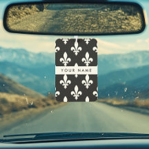 Fleur de Lis, Weiß auf Schwarz, Weiß, Ihr Name