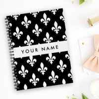 Fleur de Lis, Weiß auf Schwarz, Weiß, Ihr Name
