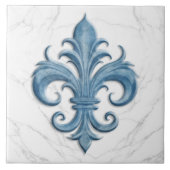 Fleur-De-Lis-weißer und blauer Marmor Fliese (Vorderseite)