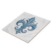 Fleur-De-Lis-weißer und blauer Marmor Fliese (Seite)