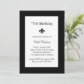 Fleur de Lise Birthday Einladung (Stehend Vorderseite)