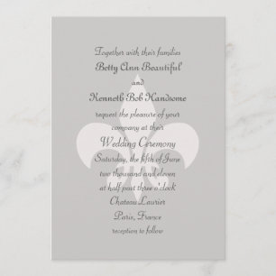 Fleur de Lise Hochzeitseinladung in rauchigen Grau Einladung