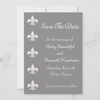 Fleur De Lise Save the Date in Smokey Grays