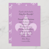 Fleur de Lise Wedding Einladung in Lilacs (Vorne/Hinten)