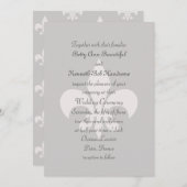 Fleur de Lise Wedding Einladung in Smokey Grays (Vorne/Hinten)