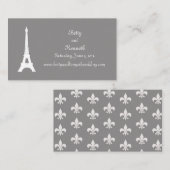 Fleur de Lise Wedding Website Card in Smokey Grays Begleitkarte (Vorne/Hinten)