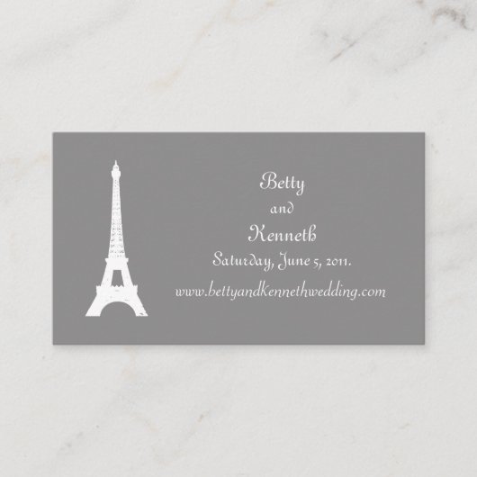 Fleur de Lise Wedding Website Card in Smokey Grays Begleitkarte (Vorderseite)