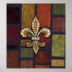Fleur De Liz Jewels Patch Pattern Poster