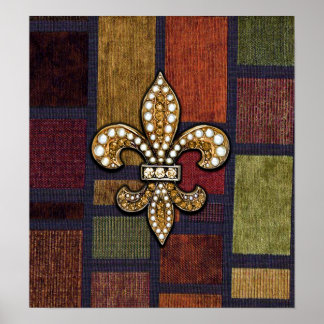 Fleur De Liz Jewels Patch Pattern Poster