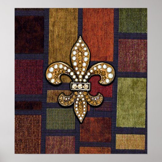 Fleur De Liz Jewels Patch Pattern Poster (Vorne)