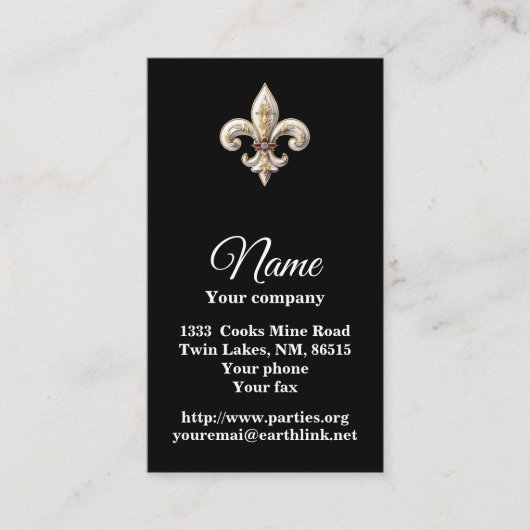 Fleur de Lys 2 Visitenkarte (Vorderseite)