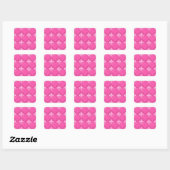 Fleur de lys and squares pink pattern quadratischer aufkleber (Blatt)