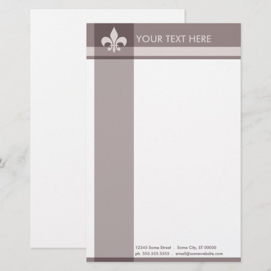 Fleur de lys briefpapier (Vorne/Hinten)
