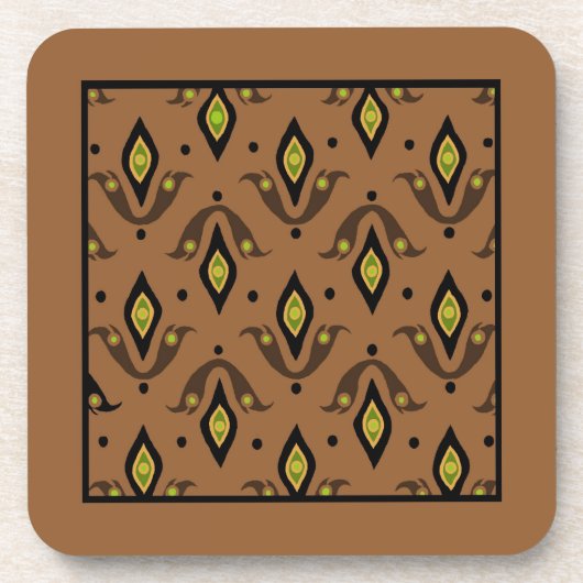 Fleur-de-lys Cork Untersetzer, braun, schwarz, grü Untersetzer (Vorderseite)