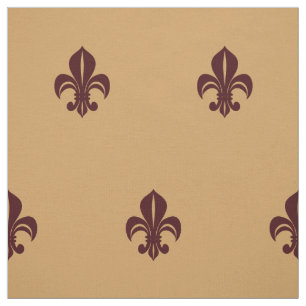 Fleur de lys franz. Lilienrot auf gelb Stoff