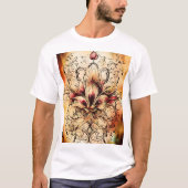 Fleur-de-Lys Tattoo in Abstrakter Aquarellgestaltu T-Shirt (Vorderseite)
