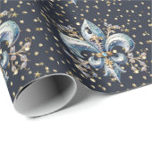 Fleur de Lys Wrapping Paper Geschenkpapier (Rolleneckpunkt)