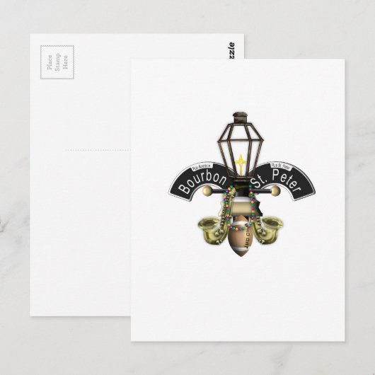 Fleur de New Orleans Postkarte (Vorne/Hinten)