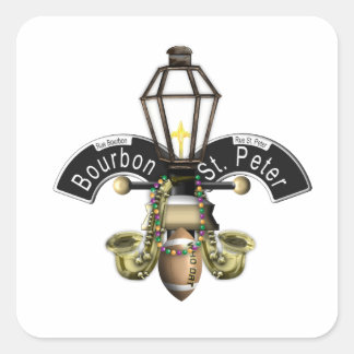 Fleur de New Orleans Quadratischer Aufkleber