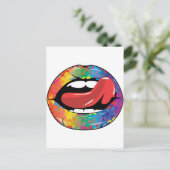 Fleur De Rainbow Licking Lips Postkarte (Stehend Vorderseite)