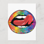 Fleur De Rainbow Licking Lips Postkarte (Vorderseite)