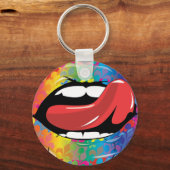 Fleur De Rainbow Licking Lips Schlüsselanhänger (Vorderseite)