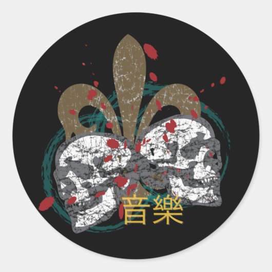 Fleur de Rock Runder Aufkleber (Vorderseite)