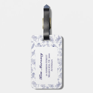 Fleur de Saison Blaues und Weißes Reisegepäck-Etik Gepäckanhänger