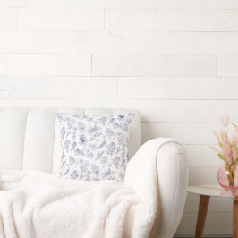 Fleur de saison Blue and White Floral Cushion Kissen