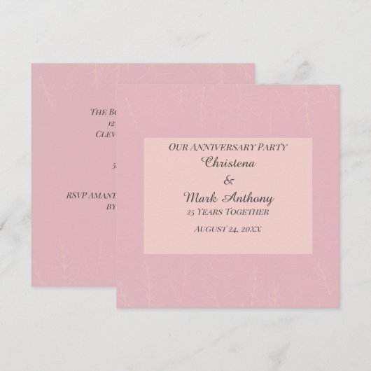 Fleur de Satin Hochzeitstag Einladung (Vorne/Hinten)