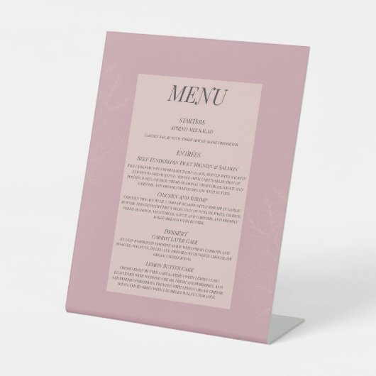Fleur de Satin Menu Sockelschild (Vorderseite)