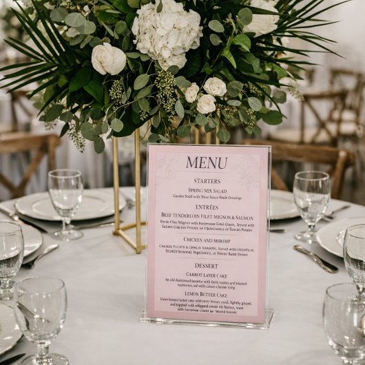 Fleur de Satin Menu Sockelschild