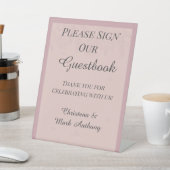 Fleur de Satin Please Sign Our Guestbook Sign Sockelschild (In SItu)