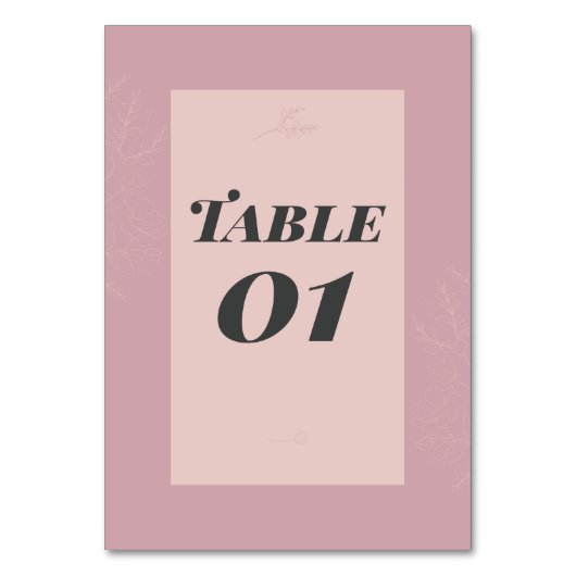 Fleur de Satin  Tischnummer (Rückseite)