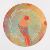Fleur de vie oiseau etiketten (Design 2)