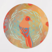 Fleur de vie oiseau etiketten (Design 1)