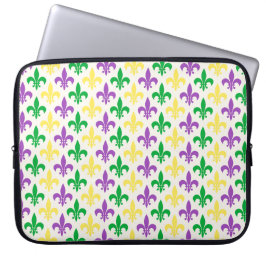Fleur-di-lis in den Farben von Mardi Gras Laptopschutzhülle