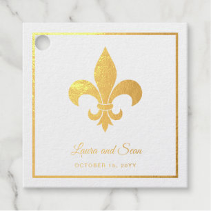 Fleur-di-lis oder Gold Foil Hochzeitsdekor Geschenkanhänger