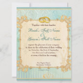 Fleur di Lys Damask 2 - Einladung zur Hochzeit (Rückseite)