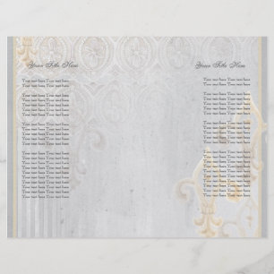 Fleur di Lys Damask 2 Grau Wedding Einladung