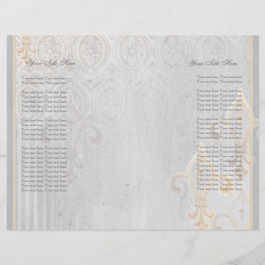 Fleur di Lys Damask 2 Grau Wedding Einladung (Vorderseite)