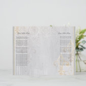 Fleur di Lys Damask 2 Grau Wedding Einladung (Stehend Vorderseite)