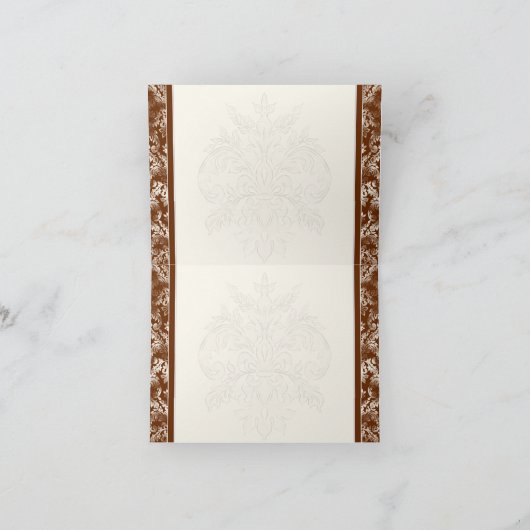 Fleur di Lys Damask - Braun Vielen Dank, dass Sie Dankeskarte (Innenseite)