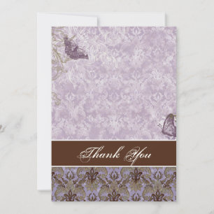 Fleur di Lys Damask - Dankeschön für Hochzeiten Einladung
