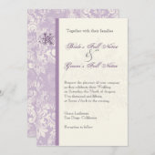 Fleur di Lys Damask - Einladung zur Hochzeit von L (Vorne/Hinten)