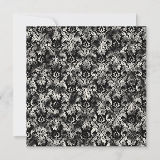 Fleur di Lys Damask - Einladung zur Schwarzen Hoch (Rückseite)