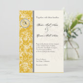 Fleur di Lys Damask - Einladung zur Senfhochzeit (Stehend Vorderseite)